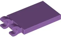 Medium Lavender Tile, Modified 2 x 3 with 2 Open O Clips