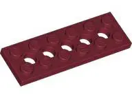 Dark Red Technic, Plate 2 x 6 with 5 Holes