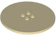 Tan Tile, Round 8 x 8 with 4 Studs in Center