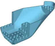 Medium Azure Aircraft Fuselage Aft Section Curved Bottom 8 x 16 with 2 Holes