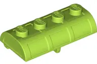 Lime Container, Treasure Chest Lid Curved with Thick Hinge