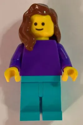 Plain Dark Purple Torso with Dark Purple Arms, Medium Azure Legs, Reddish Brown Female Hair over Sho