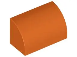 Dark Orange Slope, Curved 1 x 2 with Bottom Stud Holder