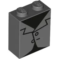Dark Bluish Gray Brick 1 x 2 x 2 with Inside Stud Holder with Black Top and Dark Bluish Gray Coat wi