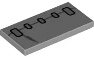 Light Bluish Gray Tile 2 x 4 with 5 Silver Surgical Staples and Dark Bluish Gray Scars Pattern (Bric