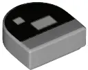 Light Bluish Gray Tile, Round 1 x 1 Half Circle Extended with Black Arch, White Rectangle and Square