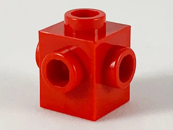 Red Brick, Modified 1 x 1 with Studs on 4 Sides
