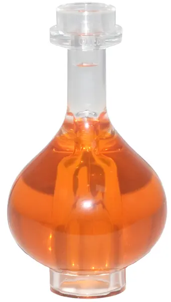 Trans-Clear Minifigure, Utensil Bottle, Florence Flask with Molded Trans-Orange Fluid Pattern