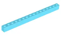 Medium Azure Brick 1 x 16