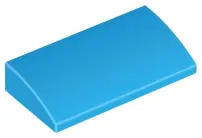 Dark Azure Slope, Curved 2 x 4 x 2/3 with Bottom Tubes