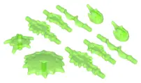 Trans-Bright Green Power Bursts, 10 in Bag (Multipack)