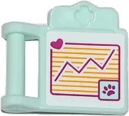Light Aqua Friends Accessories Medical Clipboard with Bar Handle with Chart with Pink Heart and Paw 