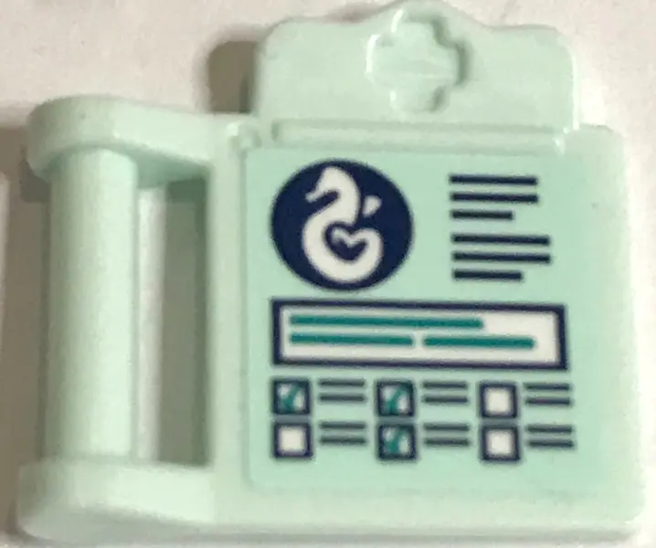 Light Aqua Friends Accessories Medical Clipboard with Bar Handle with Heartlake Rescue Seahorse Logo