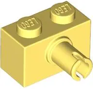 Bright Light Yellow Brick, Modified 1 x 2 with Pin and Bottom Stud Holder