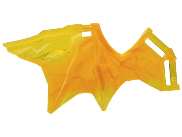 Trans-Yellow Dragon Wing 11 x 5 with Bar Handles with Marbled Bright Light Orange Pattern