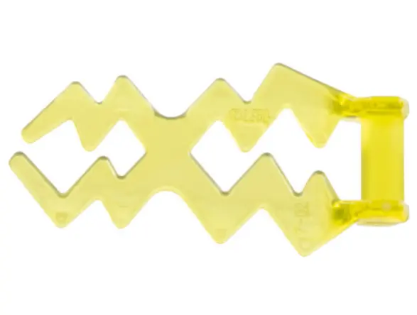 Trans-Yellow Wave Angular Double with Bar Handle (Electric Zigzag / Lightning Bolt)
