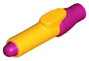 Bright Light Orange Minifigure, Utensil Pen with Molded Magenta Tip and Cap Pattern