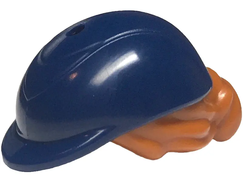Dark Orange Mini Doll, Hair Combo, Hair with Hat, Bun and Side Bangs, Hole on Top with Molded Dark B