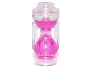 Trans-Clear Minifigure, Utensil Hourglass with Molded Trans-Dark Pink Sand Pattern