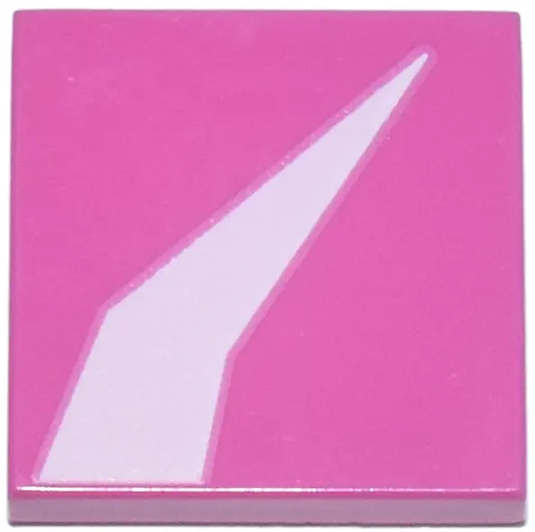 Pink Tile 2 x 2 with White Bent Tapered Stripe Pattern (BrickHeadz Cuddle Team Leader Forehead Scar)