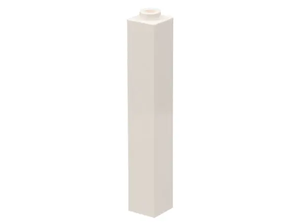 White Brick 1 x 1 x 5 - Hollow Stud