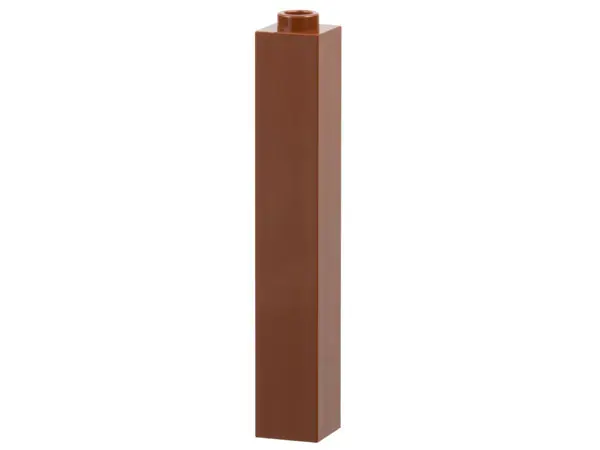Reddish Brown Brick 1 x 1 x 5 - Hollow Stud