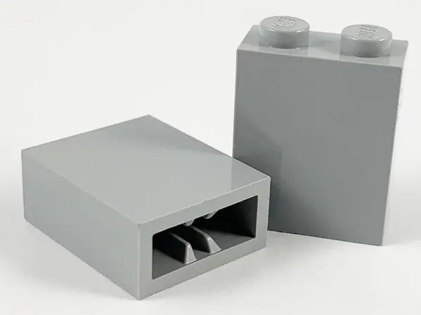 Light Bluish Gray Brick 1 x 2 x 2 with Inside Axle Holder