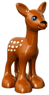 Dark Orange Duplo Deer Baby Fawn, Eyes White on Front and Back