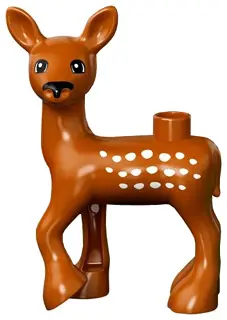 Dark Orange Duplo Deer Doe, Eyes White on Front and Back