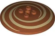 Dark Orange Dish 6 x 6 Inverted (Radar) - Solid Studs with Tan Spirals / Swirls Pattern