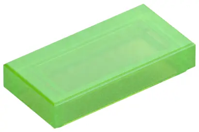 Trans-Bright Green Tile 1 x 2