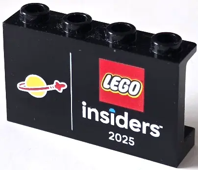 Panel 1 x 4 x 2 with Side Supports - Hollow Studs with LEGO and Classic Space Logos and White 'insid