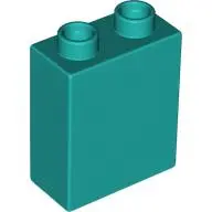 Turquoise Duplo, Brick 1 x 2 x 2
