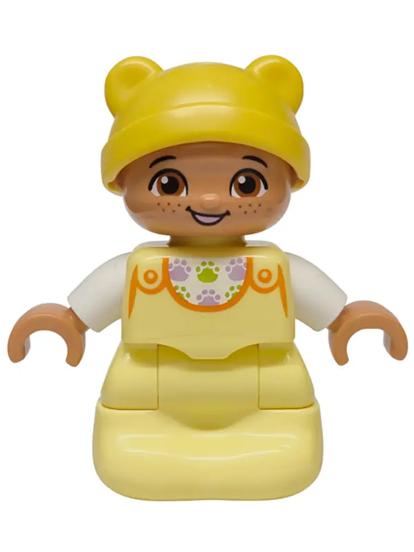 Figure Lego Ville, Baby, Bright Light Yellow Sleep Sack, White Top with Paw Prints Pattern, Yellow H