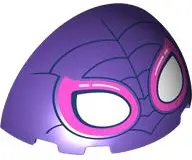 Purple Windscreen 3 x 6 x 2 1/3 Quarter Sphere with Dark Blue Webbing, Large White Eyes with Dark Pi