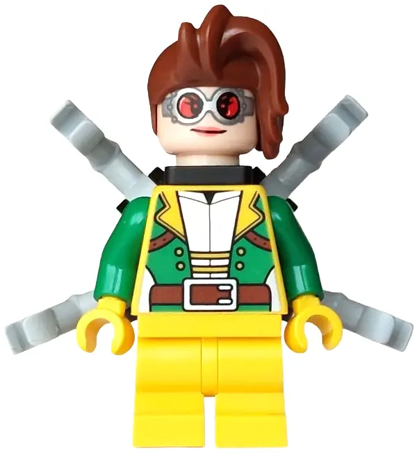 Ock - Female, Medium Legs, Green Open Jacket, Round Goggles, Light Bluish Gray Arms