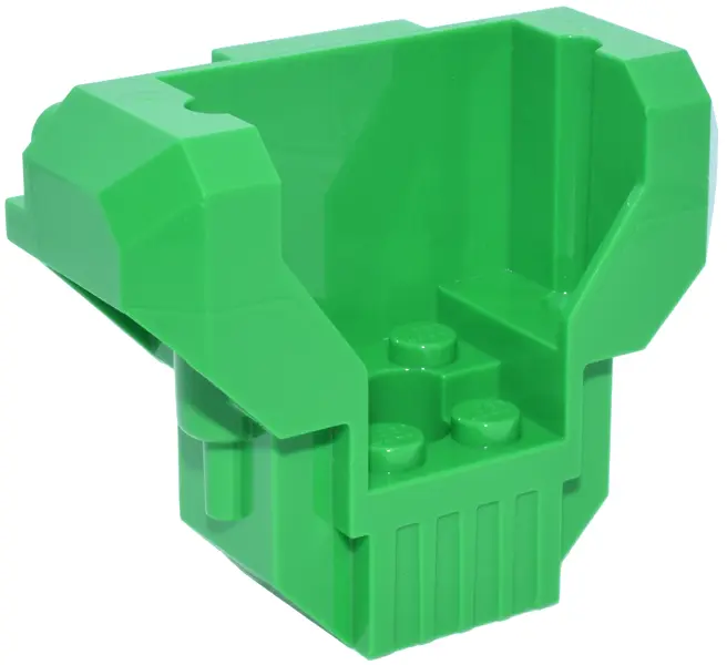 Bright Green Cockpit 3 x 6 x 4 with Pin Hole, Inverted Studs on Back