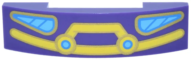 Dark Purple Slope, Curved 4 x 1 x 2/3 Double with Yellow and Gold Car Bumper and Brush Guard and Dar