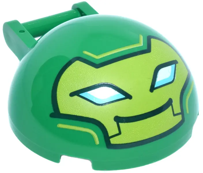 Green Windscreen 4 x 4 x 1 2/3 Canopy Dome Half Sphere with Bar Handle with Lime Iron Hulk Faceplate