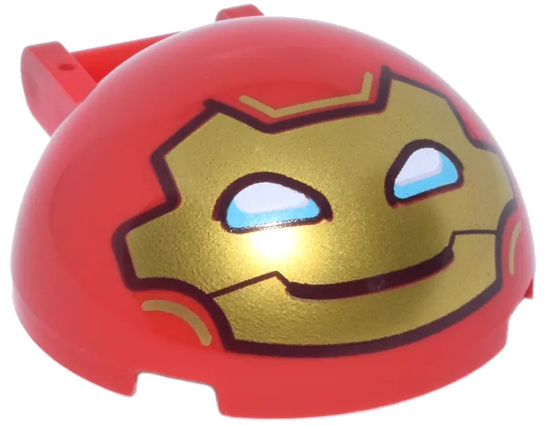 Red Windscreen 4 x 4 x 1 2/3 Canopy Dome Half Sphere with Bar Handle with Gold Iron Man Faceplate, M
