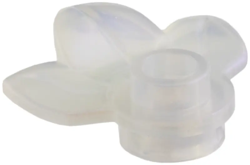 Trans-Clear Plant Plate, Round 1 x 1 with 3 Layered Leaves