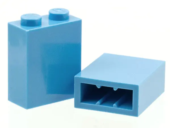 Medium Blue Brick 1 x 2 x 2 with Inside Stud Holder