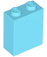 Azure Brick 1 x 2 x 2 with Inside Stud Holder