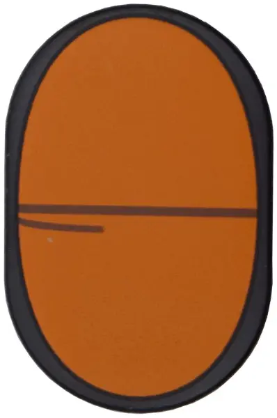 Tile, Round 2 x 3 Oval with Orange Eye Closed with Lines Pattern