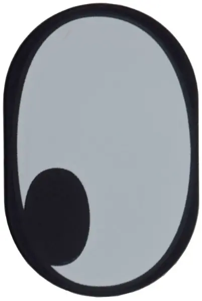 Tile, Round 2 x 3 Oval with White Eye with Pupil Corner Pattern Model Left Side