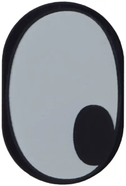 Tile, Round 2 x 3 Oval with White Eye with Pupil Corner Pattern Model Right Side