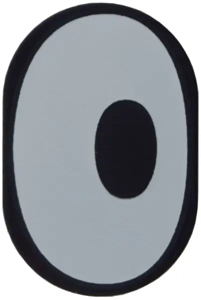 Tile, Round 2 x 3 Oval with White Eye with Pupil Off-Center Pattern