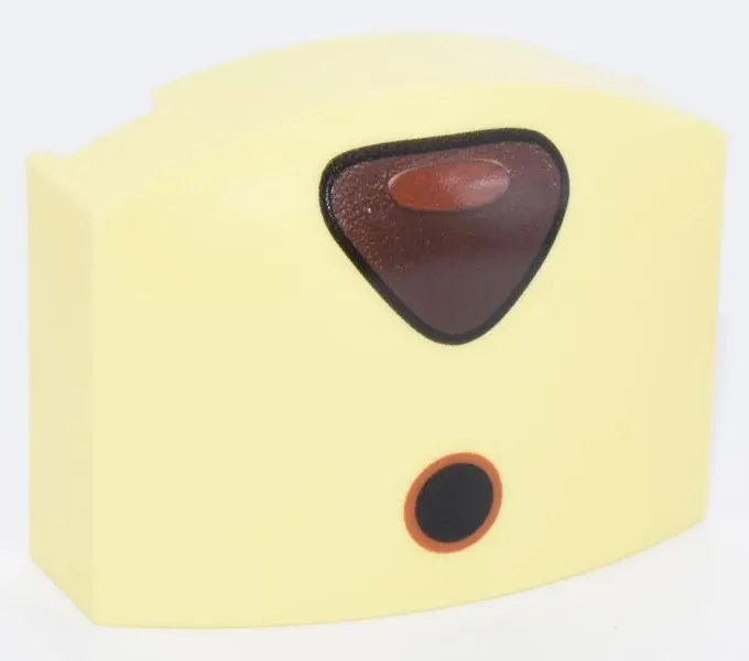 Light Yellow Wedge 3 x 4 x 1 1/3 Triple Curved No Studs with Dark Brown Triangular Nose with Reddish