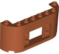 Orange Panel 2 x 8 x 3 with 2 x 2 Cutout with 2 Studs on Each Side