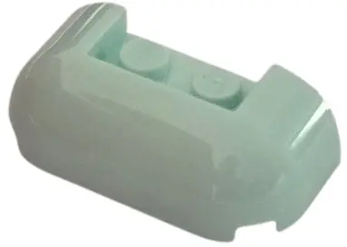 Aqua Brick, Round Corner 2 x 4 Double with Recessed Studs